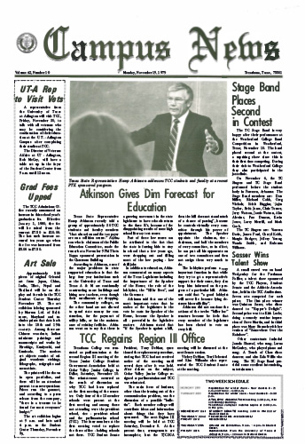 Campus News – Vol 42 No 10 – November 19, 1979