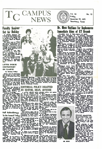 Campus News – Vol 34 No 13 – December 10, 1971