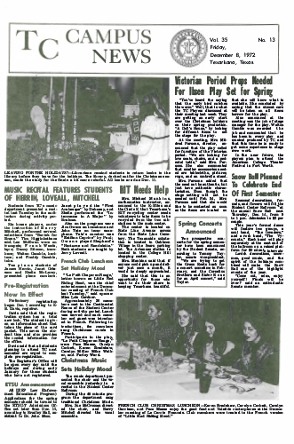 Campus News – Vol 35 No 13 – December 8, 1972