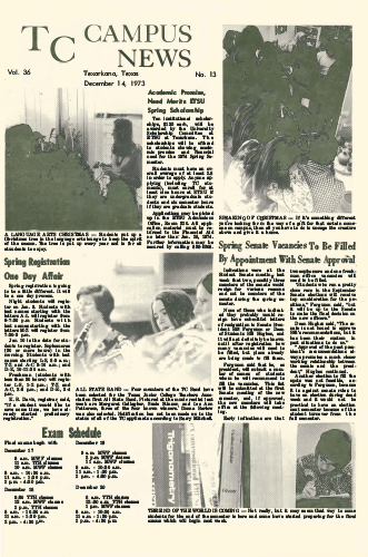 Campus News – Vol 36 No 13 – December 14, 1973