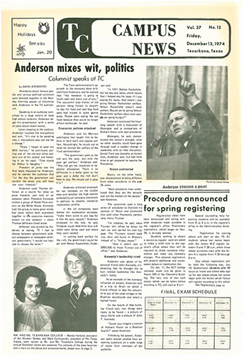 Campus News – Vol 37 No 12 – December 13, 1974