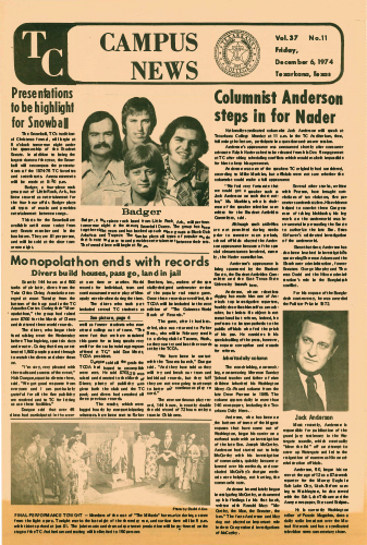 Campus News – Vol 37 No 11 – December 6, 1974