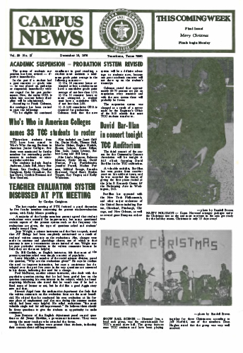 Campus News – Vol 39 No 13 – December 10, 1976