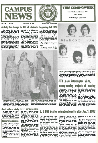 Campus News – Vol 39 No 12 – December 3, 1976