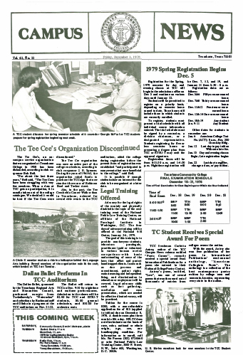 Campus News – Vol 41 No 11 – December 1, 1978