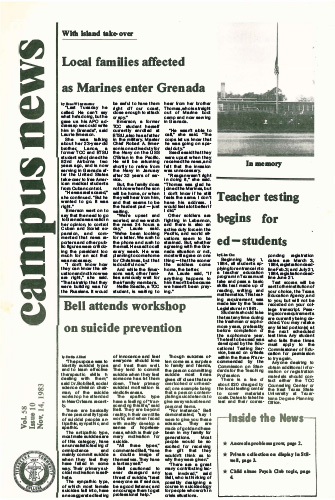Campus News – Vol 58 No 10 – November 14, 1983