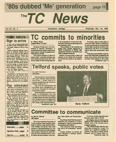 The TC News – Vol 63 No 4 – November 16, 1989