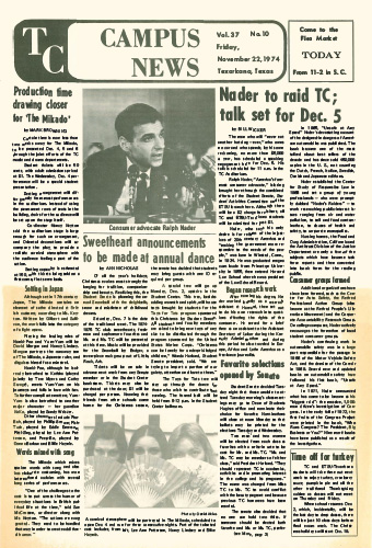 Campus News – Vol 37 No 10 – November 22, 1974