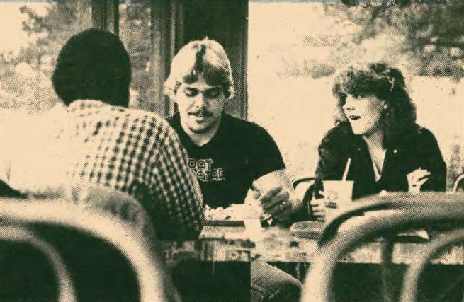 Students enjoy a meal outside Wendy's on Stateline Ave.